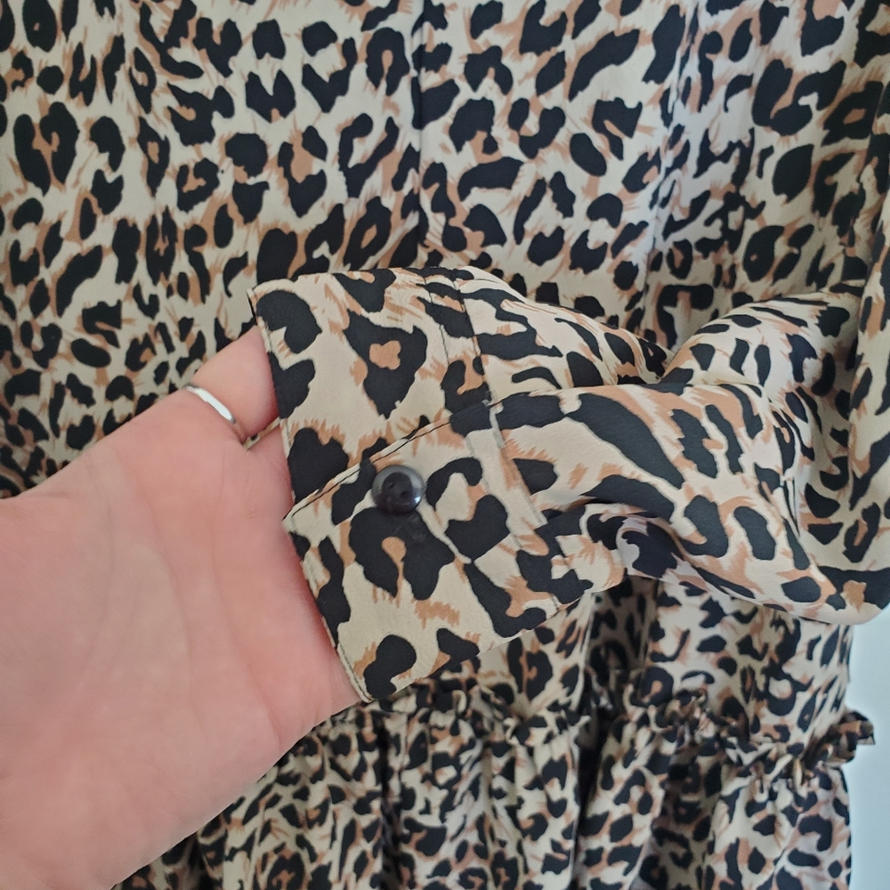 EUC ASOS Leopard Pattern Ruffle Dress - Picture 7 of 12